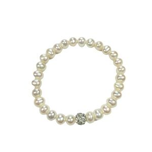 Faux Pearl and rhinestone stretch bracelet